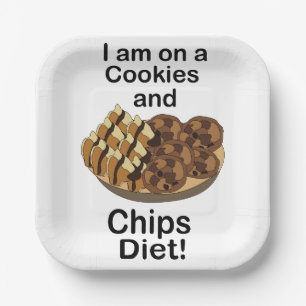 Snacks I am On Cookies And Chips Diet Funny Party Paper Plates