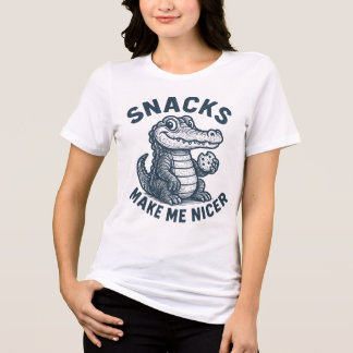 Snacks Make Me Nicer Vintage Alligator Tri-Blend Shirt