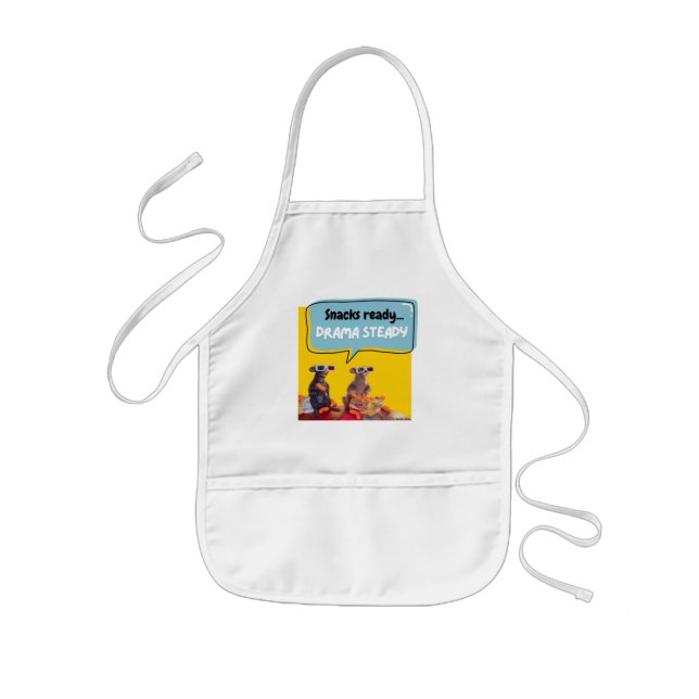 Snacks Ready, Drama Steady Kids' Apron (Front)