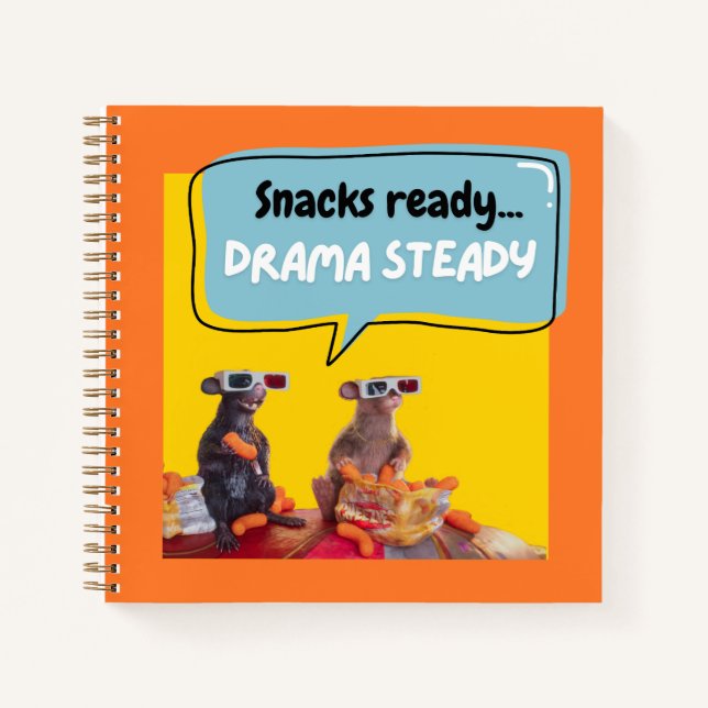 Snacks Ready, Drama Steady Notebook (Front)