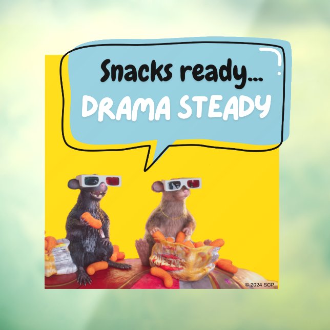 Snacks Ready, Drama Steady Window Cling (Sheet 3)