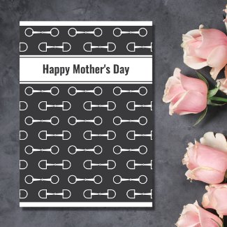 Snaffle Bit Grey and White Horse Mother's Day Card