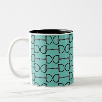 Snaffle Horse Bit Pattern Equestrian Two-tone Coffee Mug by PaintingPony at Zazzle