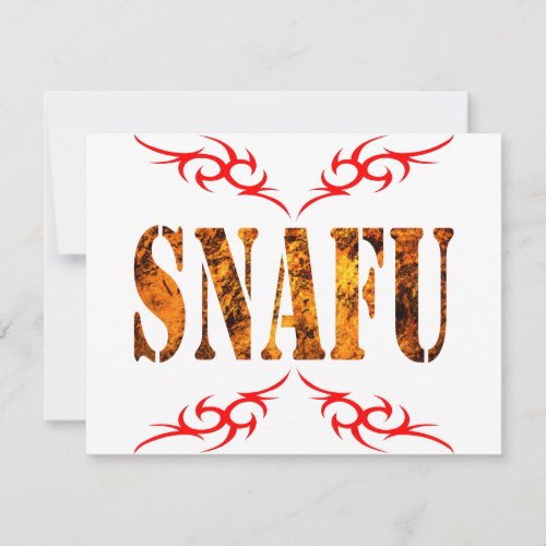 SNAFU CUSTOM INVITATION