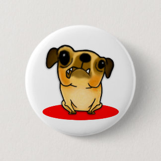 Snaggle Tooth Pug Button