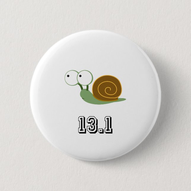 Snail 13.1 (half marathon) pinback button (Front)