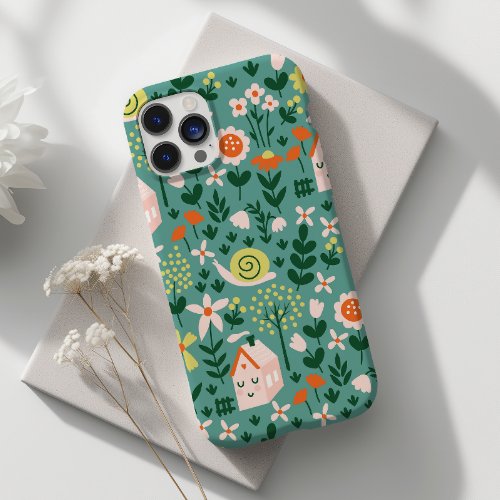  Snail and Flowers Cute Garden Botanical Case_Mate iPhone 14 Pro Max Case