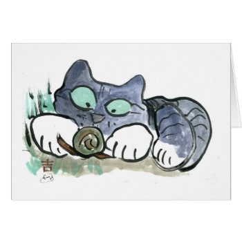 Snail And Kitten - Sumi-e by Nine_Lives_Studio at Zazzle