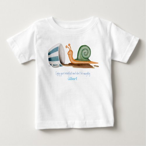 Snail and striped cup baby T_Shirt