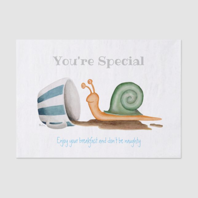 Snail and striped cup tissue paper (Front)