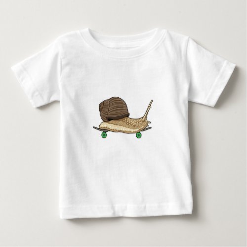 Snail as Skater with Skateboard Baby T_Shirt