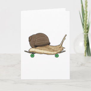 Snail as Skater with Skateboard Card