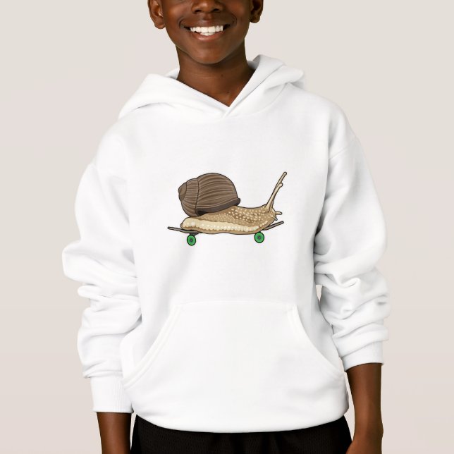 Snail as Skater with Skateboard Hoodie (Front)