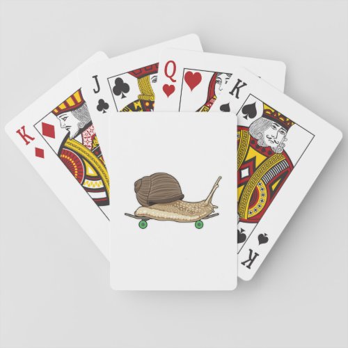 Snail as Skater with Skateboard Playing Cards