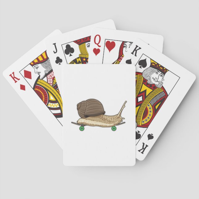 Snail as Skater with Skateboard Poker Cards (Back)