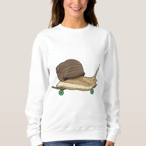 Snail as Skater with Skateboard Sweatshirt