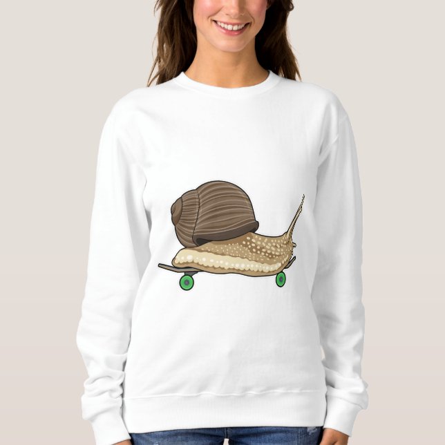 Snail as Skater with Skateboard Sweatshirt (Front)