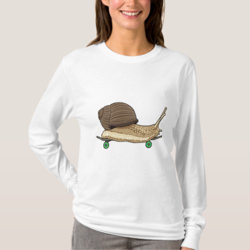 Snail as Skater with Skateboard T_Shirt