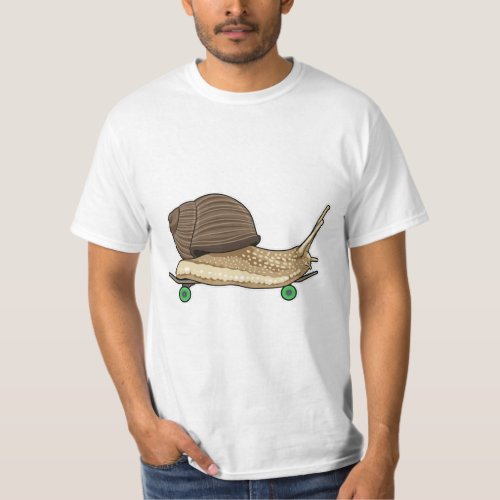 Snail as Skater with Skateboard T_Shirt