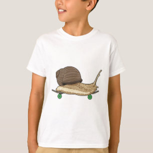 Snail as Skater with Skateboard T-Shirt
