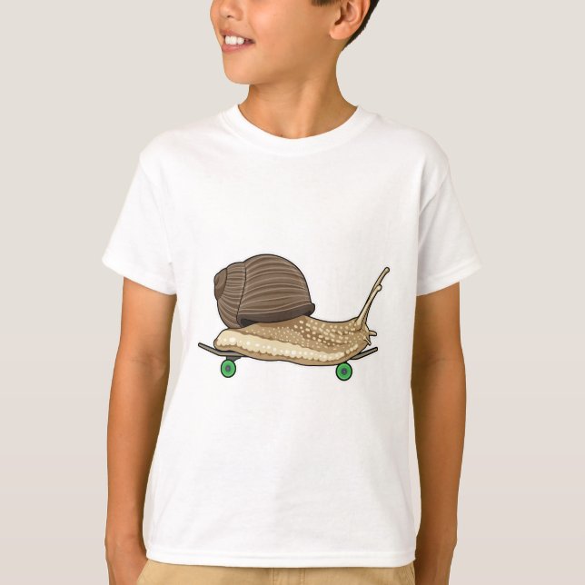 Snail as Skater with Skateboard T-Shirt (Front)