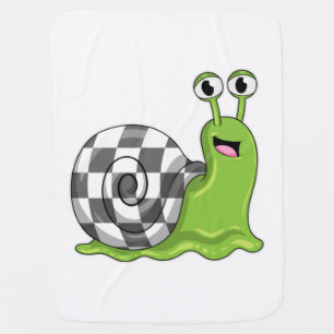 Snail at Chess with Chessboard Baby Blanket