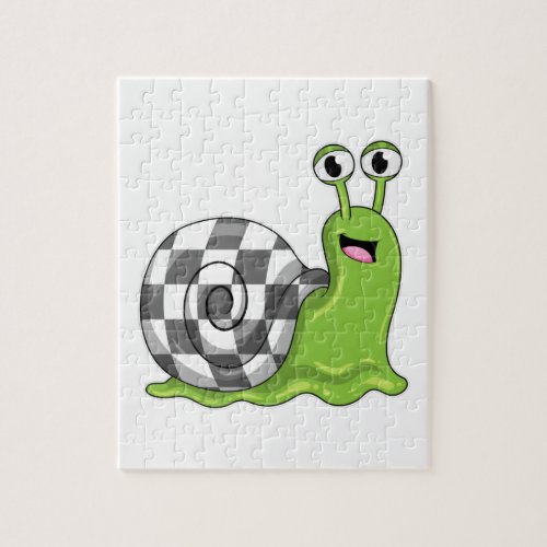 Snail at Chess with Chessboard Jigsaw Puzzle