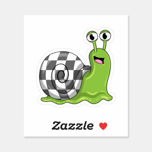 Snail at Chess with Chessboard Sticker