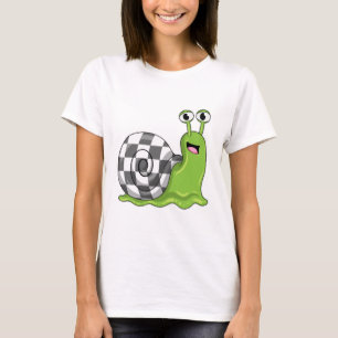 Snail at Chess with Chessboard T-Shirt