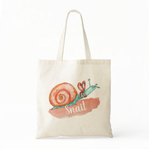 Snail bag. Watercolor funny animal illustration Tote Bag