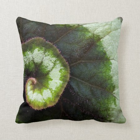Snail Begonia Leaf Throw Pillow