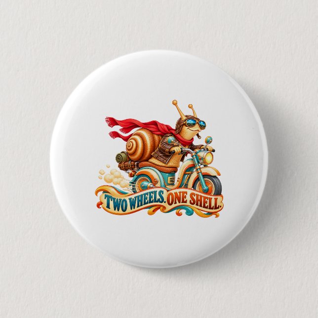 Snail Biker – Two Wheels One Shell Button (Front)