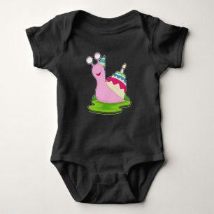 Snail Birthday Cake Baby Bodysuit