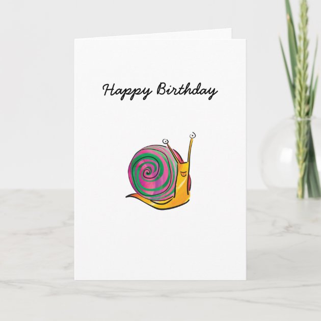 Kids Birthday Card ~ Leanin' Tree ~ Butterfly on a Color Snail 
