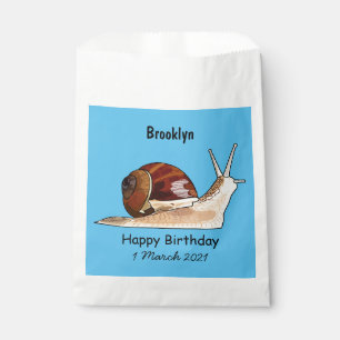 Snail cartoon illustration favor bag