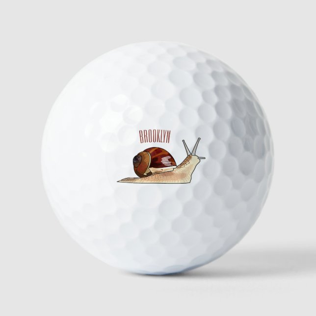 Snail cartoon illustration golf balls (Front)