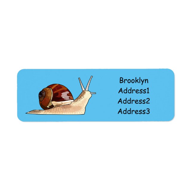 Snail cartoon illustration label (Front)
