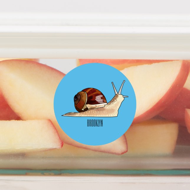 Snail cartoon illustration labels (Affixed)