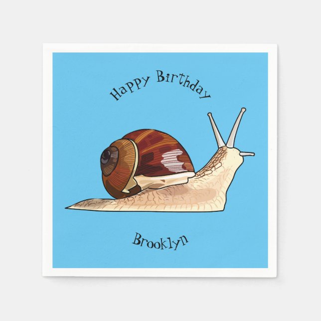 Snail cartoon illustration napkins (Front)