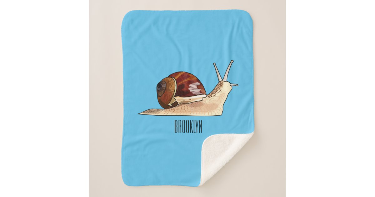 Snail cartoon illustration sherpa blanket Zazzle