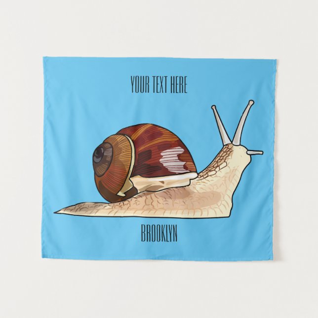 Snail cartoon illustration tapestry (Front (Horizontal))