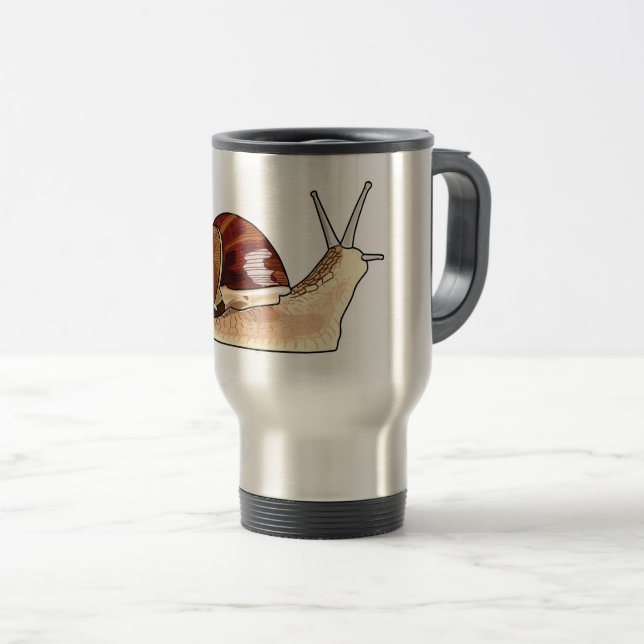 Snail cartoon illustration travel mug (Front Right)