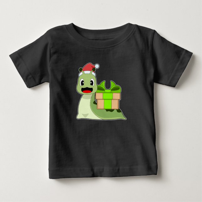 Snail Christmas Santa hat Baby T-Shirt (Front)