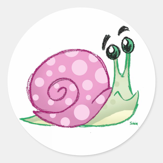 Snail Classic Round Sticker (Front)