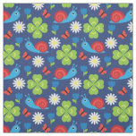Snail &amp; Clover Seamless Pattern Fabric