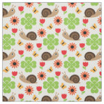Snail &amp; Clover Seamless Pattern Fabric