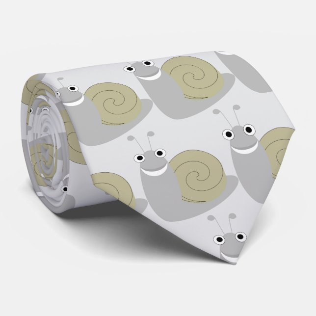 Snail Design Any Colour Background Neck Tie (Rolled)