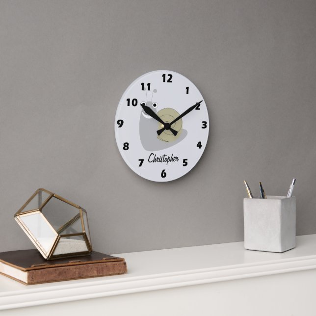 Snail Design Personalised Round Clock (Office)