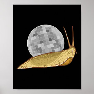 Snail Disco Ball Funny Crystal Shell Animal Lover  Poster