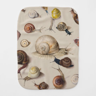 Snail Garden Pet Gastropod Slug Botanical Snails Baby Burp Cloth